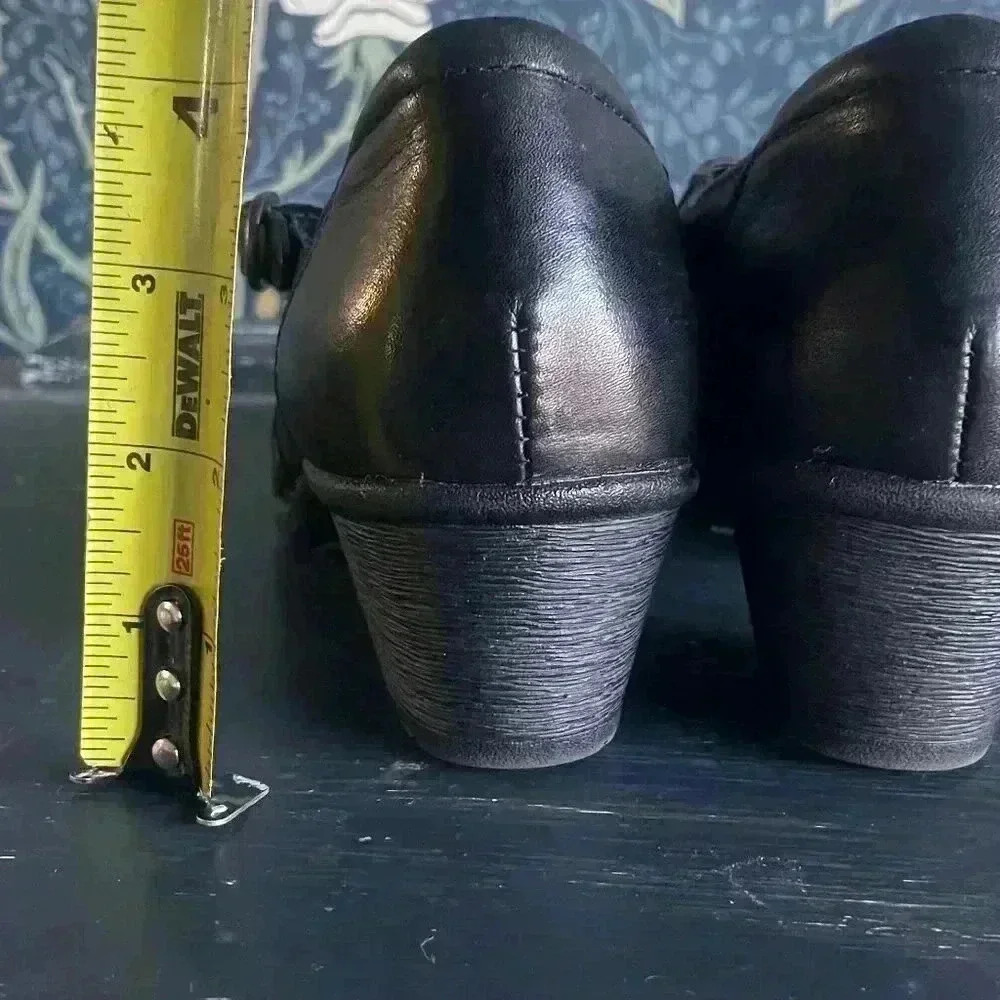 Earth Origins Melody Black Leather Mary Jane Heeled Shoes 6.5 - Picture 6 of 8